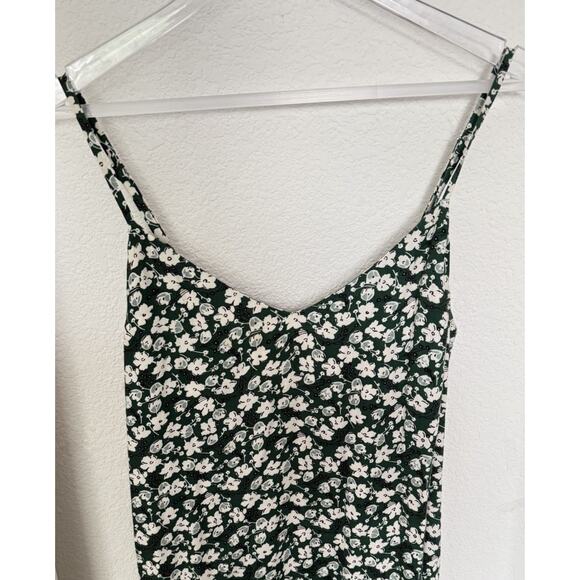 Reformation Crimini Dress Green Floral Side Slit Midi Slip Dress Women’s Size 6 - Picture 4 of 12